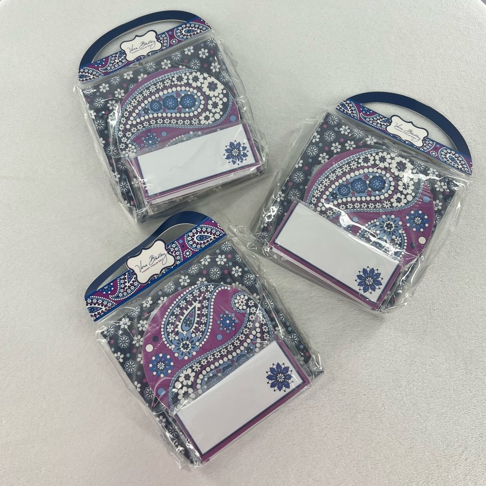 Three NWT Vera Bradley Boysenberry Happy Hour Sets